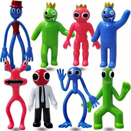 Toysvill 8Pcs Rainbow Friends Action Mini Figures Toy Game Character Doll Blue Monster
