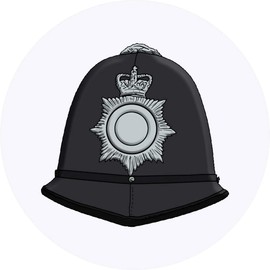 24 x 40mm Round 'Police Helmet' Stickers (SK00042022)