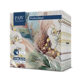 PAW - Airlaid Napkins - Fabric-Like (40 x 40 cm) I Pack of 50 I Ideal for Weddings, Christenings, Communion, Birthdays I High-Quality Table Decoration Fabric Napkins - Foggy Leaves I Foggy Leaves