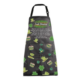 MBMSO Irish Cooking Apron Irish Blessing Gifts Irish Kitchen Baking Shamrock Apron Farewell Gifts for Friends Irish Gifts, Irish Apron-b, Standard