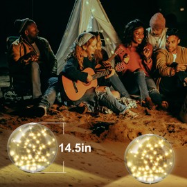Nowlaby 2 Pcs Solar Floating Pool Lights, 3000K Warm White LED Solar Powered Pool Light, IP68 Waterproof, Light Up Balls with Remote Control for Pool Snowy Beach Yard Wedding Party Night Decor
