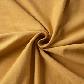 VelvetHome Fitted Sheet, 90 x 200 cm, 100% Combed Cotton, Made in the EU, Jersey Bed Sheet for Mattress Height up to 25 cm, Premium Quality, Beautiful Colours, Mustard
