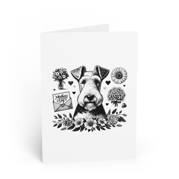 DistinctInk Greeting Card/Note Card - Wire Fox Terrier Mother's Day