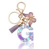 CHUQING Letter Keychain Initial G Letter Key Ring Cute Butterfly