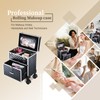 Adazzo Professional Rolling Makeup Case with Drawer for Makeup Artists