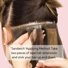 HOTBANANA Tape in Hair Extensions, 12 Inch 20pcs Light Dark