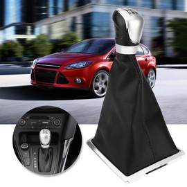 5 Speed Gear Shift Knob KIMISS Gear Stick Gaiters Set PU Leather + Plastic Shift Lever Shift Head for Focus 2 MK2 2005-2011,for C-2007 2009 2010