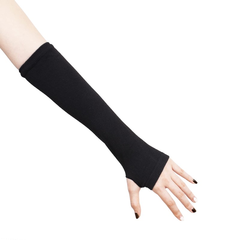 JISEN Women Punk Winter Arm Warmer Knitted Stretchy Soft Fingerless