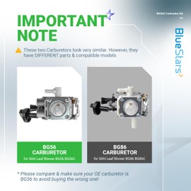 BlueStars BG56C Carburetor Carb - Compatible with Stihl BG56 BG56C Leaf Blower - Replaces ZAMA C1M-S260B 4241-120-0632 4241-120-0622 4241-120-0615 Engine with Air Filter Fuel Line Spark Plug Kit