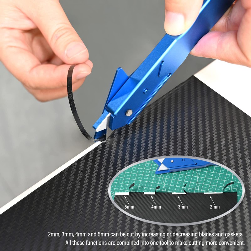 FOSHIO Vinyl Wrapping Paper Cutter with 10PCS Cutter Blades, Blue