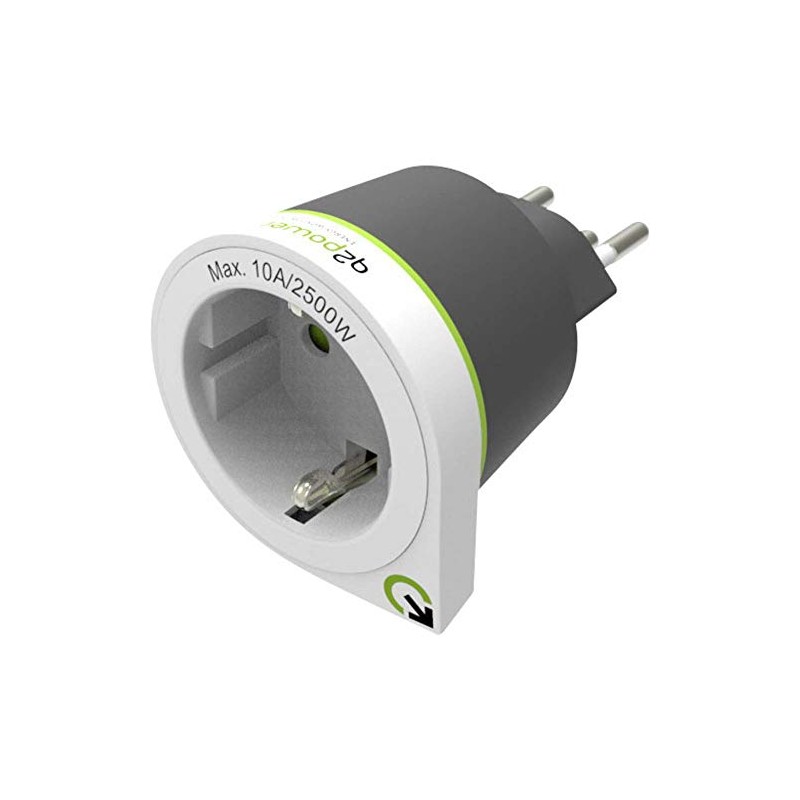 Q2 Power | Europe to Switzerland | Universal-Reiseadapter mit Erdungsstecker
