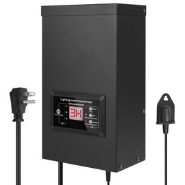 200W Low Voltage Landscape, 3 Zone Independent Control, 120V AC to 12V AC, Landscape Lighting Transformer with Photocell Sensor and Timer, for Spotlight, Pathway Light, Outdoor& Indoor