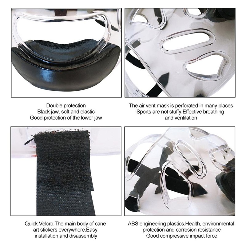 Taekwondo Headgear Clear Face Guard Portable Detachable Taekwondo Head Guard