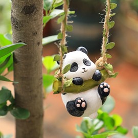 Plush Panda Statue Decor, Cute Hanging Animal Statue, Garden Decor for Outdoor & Indoor Spaces – Weather-Resistant Hanging Decoration for Patio, Lawn, Yard, or Home Decoration