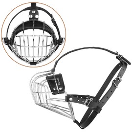 CleverTail Metal Muzzle for Boxer Dog Breed – Bite Proof Boxer Muzzle for Medium and Large Sized Dogs – Steel Wire Basket Muzzles for Dogs English Bulldog, American Bulldog etc.