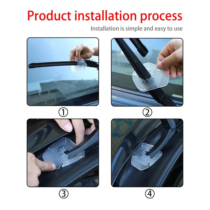 2PCS Car Wiper Arm Hole Protection Pad, Silicone Windshield Wiper