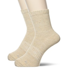 Gunze WASHIITO Socks, Washi Yarn, Toe Design, Left & Right Knitting, Crew Length, Same Color, Set of 2 Pairs, honey-beiges