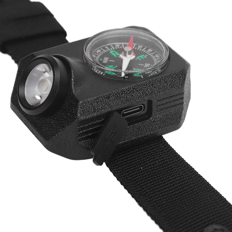 Wrist Flashlight Waterproof Rechargeable 5 Modes Watch Flashlight with Compass