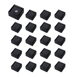 GOODCHI Loose Case, Jewelry Box, Set of 20, Plastic Case, 1.2 inches (3 cm), Jewelry Case, Trinket Box (Black)