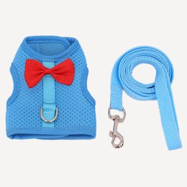 Rabbit Harness and Leash Set for Walking Escape Proof, Mesh Breathable Adjustable Rabbit Leash Camping Hiking Training Blue M (Chest:9.4-11.8") for Ferret Kitten Puppy Blue M (Chest:9.4-11.8")