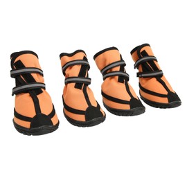 Qcwwy Botas Reflectantes Impermeables para Perros, Protector de Patas Antideslizante, Zapatos Ajustables para Perros Medianos para Correr en Senderos con Mochila (M)