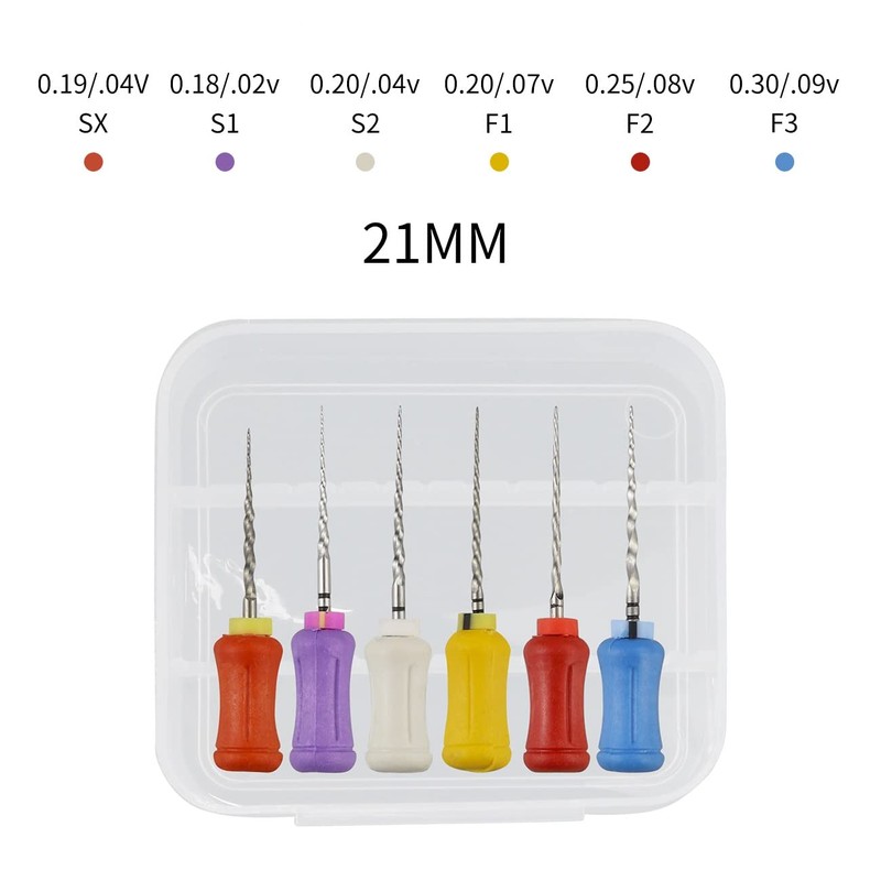 TEPTOARCH 6pcs/Box 21/25mm Bendable NiTi Hand Use Super Rotary Files