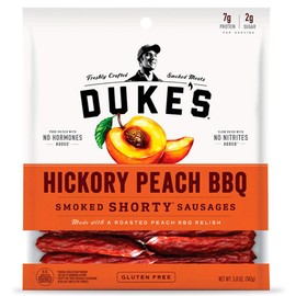 Duke's Pork Hickory Peach BBQ Smoked Shorty Sausages, 7g Protein Per Serving, Great for Charcuterie Boards, 5 oz.