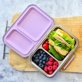 EcoCocoon Bento Lunch Boxes - 2 Compartment, Grape