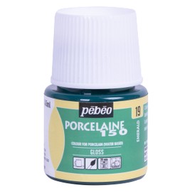 Pebeo Porcelaine 150 Ceramic Paint - Water-Based High-Gloss Color Paints for Porcelain, Premium Art Supplies, Non-toxic & Heat-Safe, 45 ml Bottle, Emerald