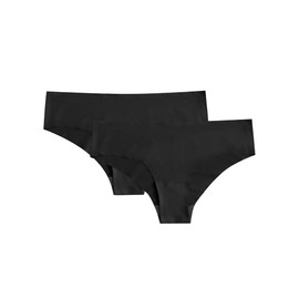 Smart & Sexy Women's No-Show Seamless Panty 2-Packs, Black/Black Hipster, 3X