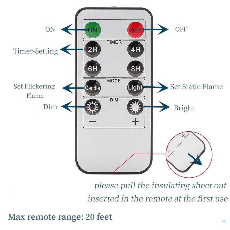 Ni-JASW Navy Blue Flameless Taper Candles with Remote, Flickering Battery