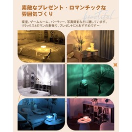 LAOSEP Night Light, Aurora Lamp, Table Light, LED Eye-friendly, Remote Control, 16 Color Conversion, Brightness Adjustment, Water Pattern Lamp, Projector Light, Rotating Water Wave Lamp, LED Light,