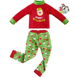 JOYIN 2PCS Santa Ugly Sweaters for Doll, Cupcakes and Donuts Themed Naughty Pajamas, Christmas Doll Clothes Accessories for Xmas Room Party Decorations Gifts