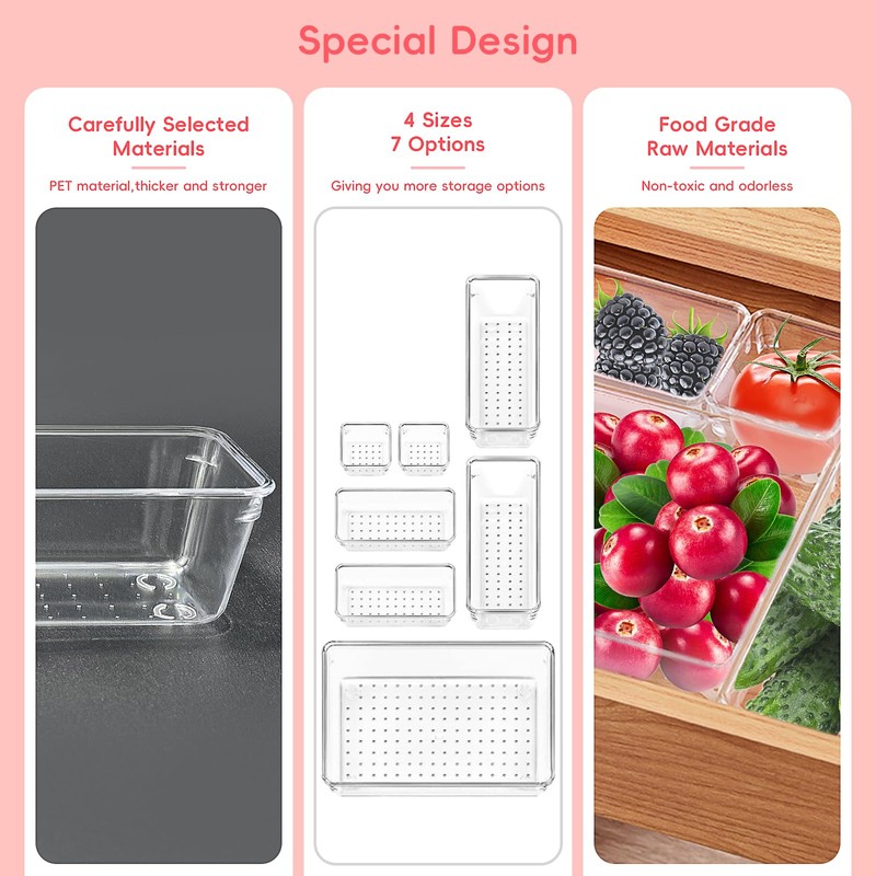Xpieoyrm 7 Pieces Drawer Insert Drawer Organiser