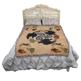 Ravenfey - Celtic - Brigid Ashwood - Blanket Throw Woven from Cotton - Made in The USA (72x54)