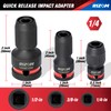 Rizom 3-Piece Quick Release Impact Bit Holders, 1/2 3/8 1/4-Inch