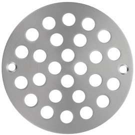4 Inch Shower Drain Cover,Round Screw-in Floor Drain Cover,Easy-to-Install Replacement Cover Brushed Nickel
