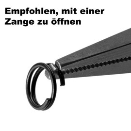 Alwonder Pack of 50 Matte Black Split Ring - Snap Rings for Artificial Bait 3.5 mm, Spring Rings for Hook Change, Stainless Steel Matt Black Rings for Fishing Hooks, Mounting Ring Fishing Accessories