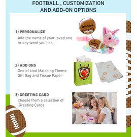 DolliBu Sunday Rainbow Unicorn Stuffed Animal with Football Plush - Huggable Cute Plush Toy, Cute Mythical Animal Gift, Plush Doll Animal Toy for Kids and Adults with Name Personalization - 10.5 Inch