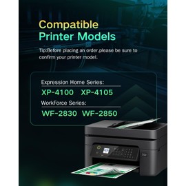 212 XL High Yield Remanufactured for Epson 212 Black Ink 212XL T212 T212XL Ink Cartridges for Epson XP-4100 XP-4105 WF-2850 WF-2830 Ink Cartridges (3 Black Pack)