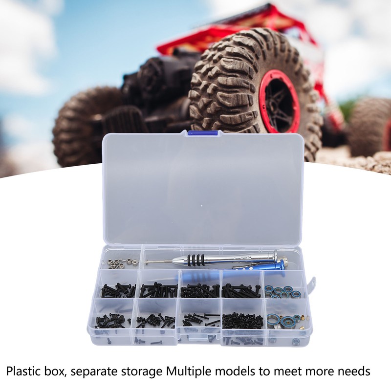 205 Pieces RC Repair Tools Round Flat Head Screws Bearings