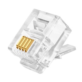 XANHAM RJ11 6P4C Connectors(25 Pieces Pack) Telephone Line Cable Wire Male Plug, AV00203