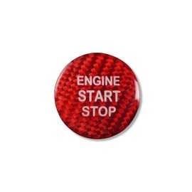 MICROCK Engine Engine Start/Stop Push Start Button Cover Compatible with Toyota Camry Corolla RAV4 Highlander CHR Sienna Avalon GT86 BRZ, Real Carbon Fiber（Red