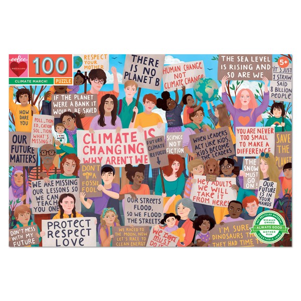 eeBoo: Climate March! 100 Piece Puzzle, Perfect Project for Little Hands, Aids in Development of Pattern, Shape, and Color Recognition, Offers Children a Challenge, Perfect for Ages 5 and up