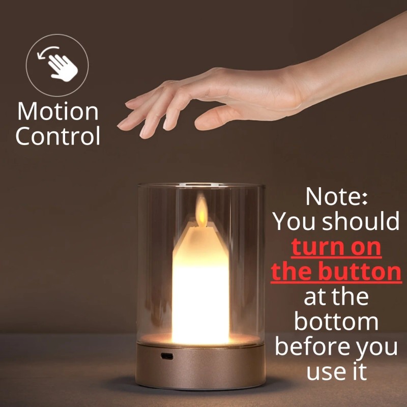 Magic Crystal Motion Sensor LED Candle Lamp - Hand Control