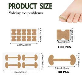 HOBKEY 140 Pieces Ingrown Toenail Stickers Correction Patches for Toenails Elastic Patch for Ingrown Toenails