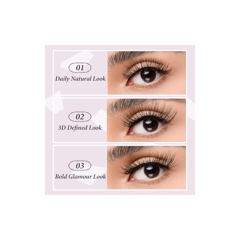 Pestañas Autoadhesivas Instant Glam｜Reutilizables｜Diseño de Una Pieza (11-16-17 mm)