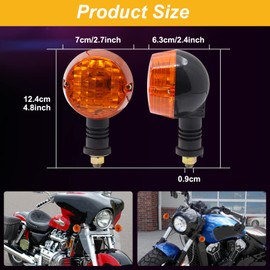 Biqing 2PCS Motorcycle LED Turn Signal Indicator AMBER Light Front Rear Signal Light Indicator for Motorbike Scooter Dirt Bike