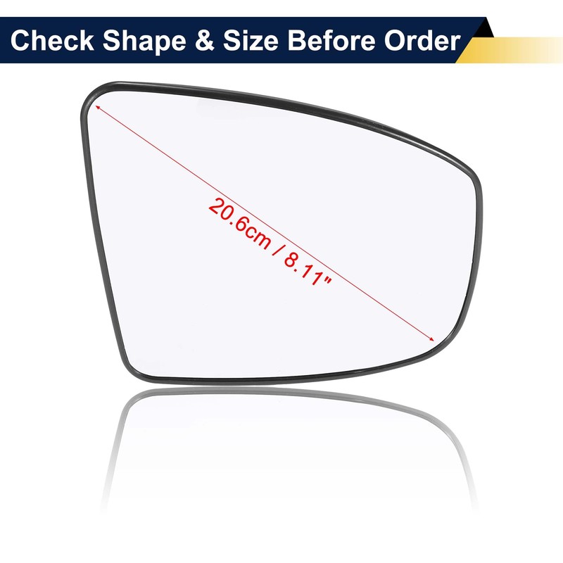 VISMIRROR Car Rearview Right Passenger Side Heated Mirror Glass Replacement