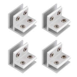 INCREWAY Glass Clamp, Adjustable 90 Degree Glass Clips, Aluminum Alloy Glass Shelf Bracket, Glass Holder Connector for 5-8mm Thick Glass, Pack of 4